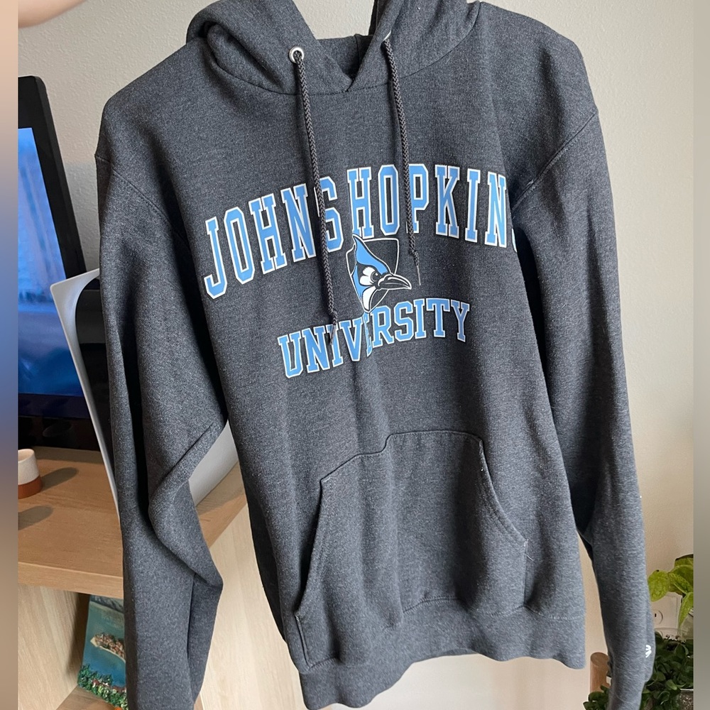 John’s Hopkins University grey Champion hoodie in size S